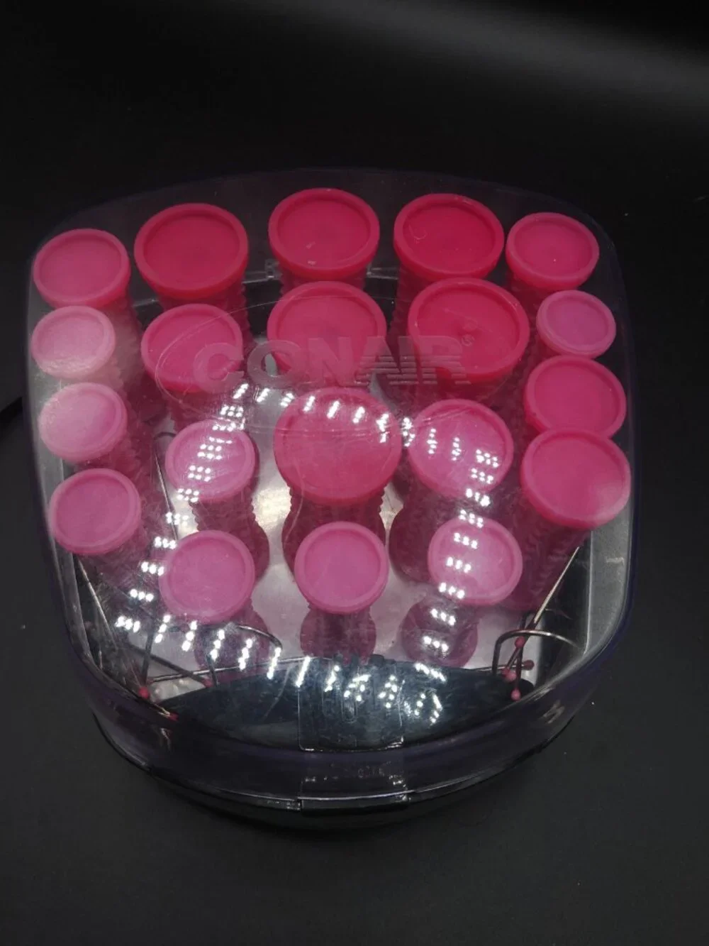 Conair Compact Multi-Size Hot Rollers Set 20 Pink With Clips Tested Works